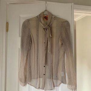 Tory Burch Bow Tie Blouse Size 2